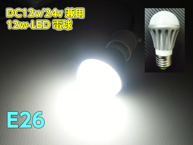 DC12V 24V兼用 12W 航海灯照明ライト 口金：E26 75％以上節約 白色LED電球 とっておきし新春福袋