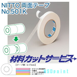 【日東】両面テープ 501K 1200mm幅×20M 1本【フリーカット対応】【6スリット無料】