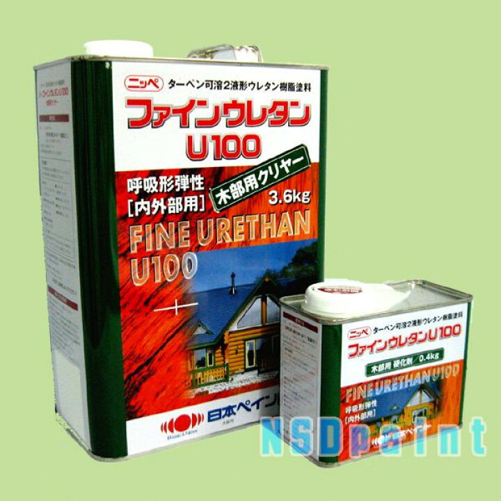 楽天市場】ファインウレタンU100 木部用クリヤー半艶消 4kgセット(3.6 