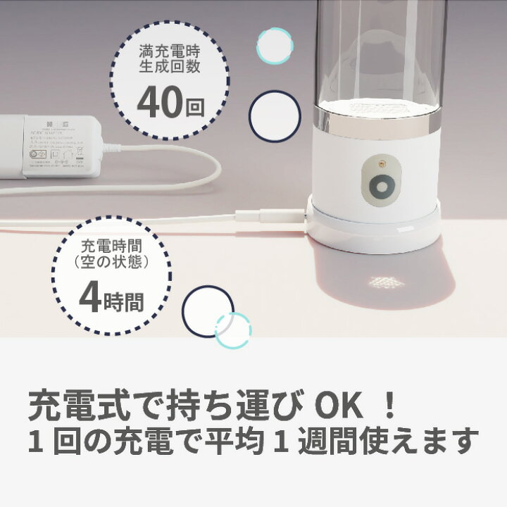楽天市場】充電式 水素水生成器 MyShintousuiBottle-Q 1台 日省 