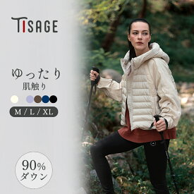 Tisage ジャケット レディース ショート ダウン90% アウター 秋 冬 上着 ショートダウン 大きいサイズ おしゃれ 防寒 プレゼント ギフト 2025新作 新発売 本物のダウン 春先アウター
