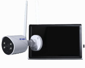 AI revo light ワイヤレスカメラセット　防犯カメラ　監視カメラ　家庭用カメラ　WIFI　IP66　顔検知　赤外線　夜間撮影　モニタ付きカメラ　アプリ　双方向通話　SD　HDD　300万画素　10.1インチモニター　有線LAN　日本セキュリティ機器販売　NSK