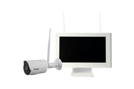 300万画素ワイヤレス カメラセット　防犯カメラ　監視カメラ　家庭用カメラ　WIFI　IP66　赤外線照射距離15m　HDD録画　H.265　夜間撮影　動体検知　HDD1TB搭載　モニタ付カメラ　日本セキュリティ機器販売　NSK