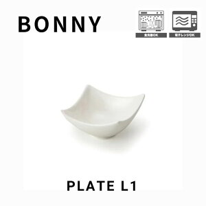 2個セット【BONNY(ボニー)プレートL1】 幅10cm 奥行10cm 高さ4.5cm 陶器 磁器 中国 電子レンジ対応 家庭用食洗機対応 Lサイズ うつわ おしゃれ かわいい シンプル カフェ レストラン 業務用 食器