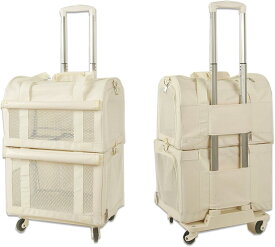 【楽天スーパーSALE】ペットキャリー ストッパー機能搭載 キャリーバッグ キャリーケース スーツケース ペット ペットキャリーバッグ ペットキャリーカート ペットカート 多頭 お出かけ 犬 猫 4輪 2匹 止まる 可愛い 旅行 帰省
