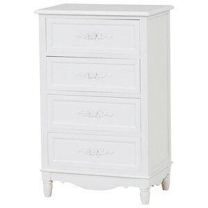 \ページ限定・マジッククロス付/ リビングチェスト ホワイト 【送料無料】【チェスト MCH-8190WH】 アンティーク調 ローチェスト ミニチェスト タンス おしゃれ