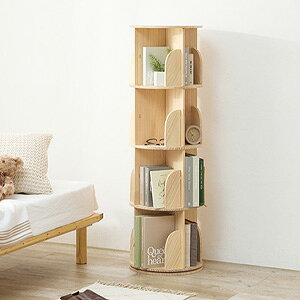 \ページ限定・マジッククロス付/ 360度回転 丸型 4段ブックラック MUD-6428