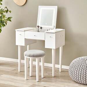 \ページ限定・マジッククロス付/【ドレッサーデスク 幅67 女優ライト付き MD-6788】