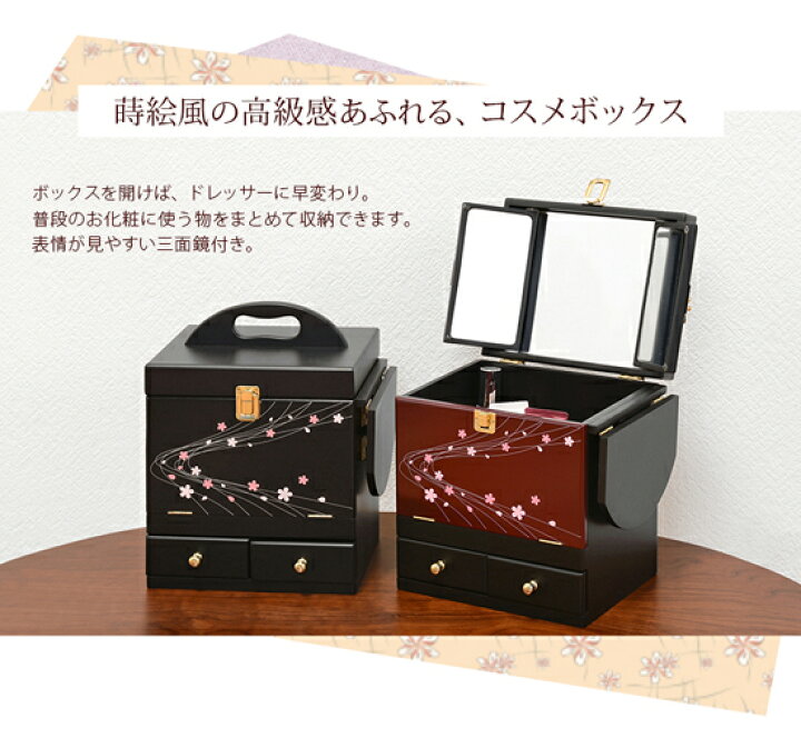 楽天市場】＼ページ限定・マジッククロス付／ 和柄コスメボックス 三面 