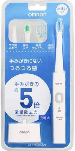 オムロン 電動歯ブラシ HT-B304-W ホワイト 充電式 音波式電動歯ブラシ