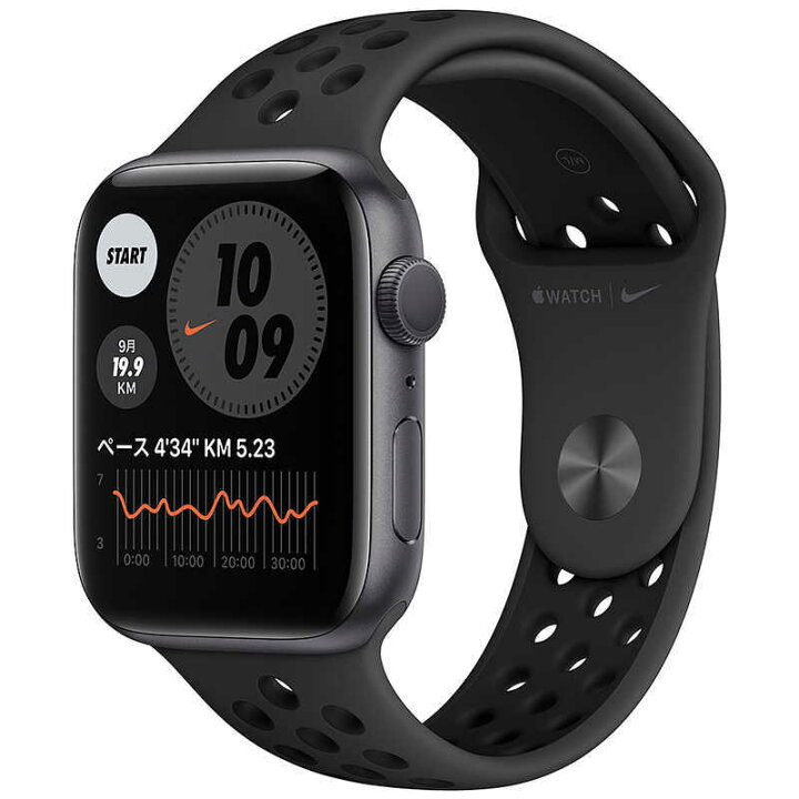 Apple Watch Nike Series 6(GPSモデル) 44mmスペｰスグレイアルミニウムケｰスとアンスラサイト/ ブラックNikeスポｰツバンド レギュラｰ MG173J/A エヌストアオンライン