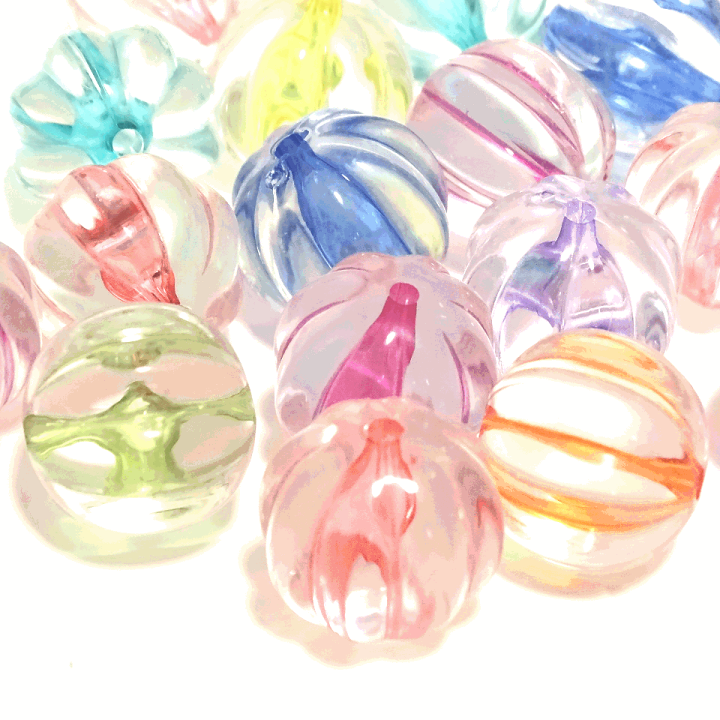 楽天市場】6個 18mm 送料無料 【クリアカラフル】まんまるなビーズ