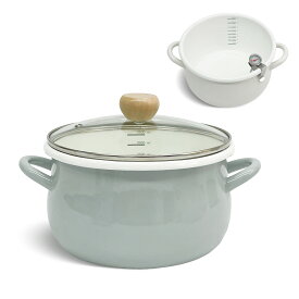 【スーパーSALE限定1,400円OFF★『レシピ本100選』豪華プレゼント特典有!!】 ホーロー せいろ 鍋付き セット 竹 21cm 2段 蒸篭 蒸し器 中華せいろ 炭化 竹製 セイロ 天然 seiro ホーロー天ぷら鍋 琺瑯 ほうろうIH対応