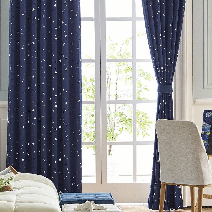 楽天市場】カーテン 遮光1級 星柄遮光カーテン オーダーカーテン｜丈