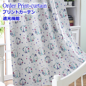 �J�[�e�� �k�� �Ռ��J�[�e�� �A�b�v���� ���[�t���b�g�� �Ռ�3�� �v�����g �I�[�_�[�J�[�e���b��110cm�`��200cm�i10cm�P�ʁj�b ��70cm�`��140cm �i2cm�P�ʁj�b���r���O �Q�� �h���[�v�J�[�e���y�J