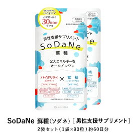 SoDaNe 蘇種 ソダネ 2袋 男性支援サプリ アルギニン シトルリン コエンザイム 亜鉛 ミトコンドリア 栄養素を2種類に分類しバランス良く配合