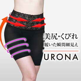 骨盤ガードル スパッツ ハイウエスト セミロング URONA ウローナ（商品番号：K171）着圧 ガードル 美尻 ヒップアップ 美脚 太もも くびれ 引締め 産後 骨盤 矯正 補正 インナー ぽっこり下腹 太い太もも 垂れたお尻 下着 ショーツ