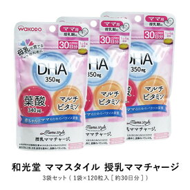 和光堂 ママスタイル 授乳ママチャージ 3袋 葉酸 栄養 ミネラル 赤ちゃんと授乳中のママに大切なDHA・ビタミンをバランス配合したサプリメント