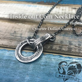 n.t.c/ntc/エヌティーシー/インサイドアウトコインネックレス Quarter -Eagle-/白銅