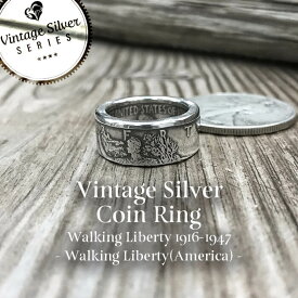n.t.c/ntc/エヌティーシー/シルバーコインリング Walking Liberty -自由の女神-/銀貨