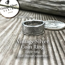 n.t.c/ntc/エヌティーシー/シルバーコインリング Half Dollar -Eagle- 1964/銀貨
