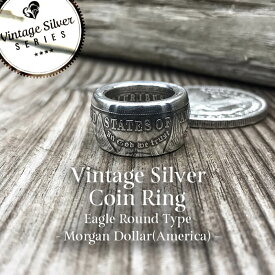 n.t.c/ntc/エヌティーシー/シルバーコインリング Morgan Dollar -Eagle- Round/銀貨