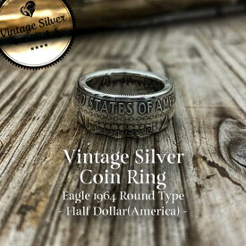 n.t.c/ntc/エヌティーシー/シルバーコインリング Half Dollar -Eagle- 1964 Round/銀貨