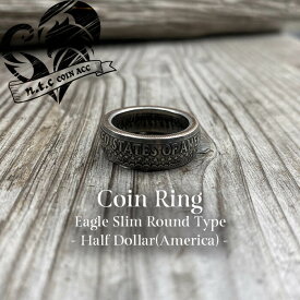 n.t.c/ntc/エヌティーシー/コインリング Half Dollar -Eagle- Slim Round/白銅