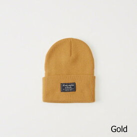 ◆【新品】アバクロ【Mensメンズ】ビーニー・ニットキャップ/Gold【Turn Up Beanie】【Abercrombie＆Fitch】【レディース】【男女兼用】【本物保証】