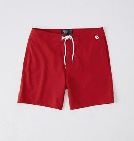 Abercrombie＆Fitch (アバクロンビー＆フィッチ) ライナー 裏地付き ストレッチ ボードショーツ (水着) (Classic Boardshorts) メンズ (Red) 新品