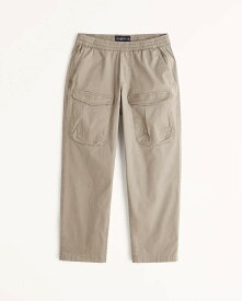 Abercrombie＆Fitch (アバクロンビー＆フィッチ) リラックスクロップ ユーティリティーツイルパンツ イージーパンツ(Relaxed Crop Utility Twill Pants) メンズ (Khaki) 新品