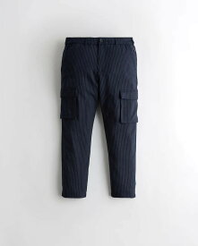 HOLLISTER Co. (ホリスター) クロップ テーパード ユーティリティーパンツ メンズ (Navy pinstripes) 新品