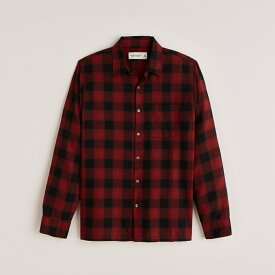 Abercrombie＆Fitch (アバクロンビー＆フィッチ) ライトウェイト フランネルチェックシャツ （ネルシャツ）(Lightweight Flannel Shirt) メンズ (Red Plaid) 新品
