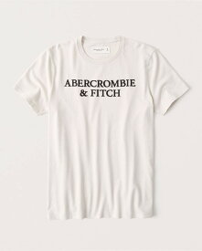 Abercrombie＆Fitch 正規品 (アバクロンビー＆フィッチ) ロゴグラフィック Tシャツ (半袖) (Elevated Logo Tee) メンズ (Cream) 新品 (softAF)