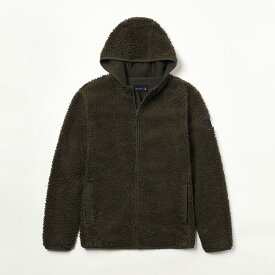 [エントリーでP最大13倍] Abercrombie＆Fitch (アバクロンビー＆フィッチ) フード付き フルジップ フリースジャケット (Sherpa Full-Zip Hooded Jacket) メンズ (Olive) 新品