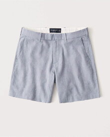 Abercrombie＆Fitch (アバクロンビー＆フィッチ) リネンブレンド ショートパンツ (Linen-Blend Shorts) メンズ (Light Blue) 新品 (7inseam)