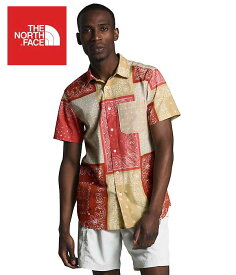 The North Face (ザ・ノースフェイス)ベイトレイルパターン 半袖シャツ(Baytrail Pattern short-sleeve Shirt)メンズ (Sunbacked Red bandana Renewal Multi Print) 新品 EU/USAモデル