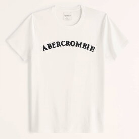 【5/17 13時~エントリーでP20倍】 Abercrombie＆Fitch 正規品 (アバクロンビー＆フィッチ) ロゴアップリケ Tシャツ (Short-Sleeve Logo Tee) メンズ (White) 新品