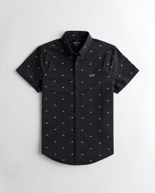 HOLLISTER Co. (ホリスター) ストレッチポプリン スリムフィットシャツ(Stretch Poplin Slim Fit Shirt) メンズ (Black) 新品