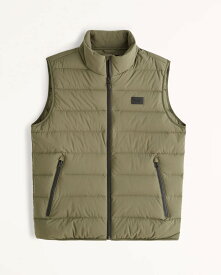 Abercrombie＆Fitch (アバクロンビー＆フィッチ) ライトウエイト パファーベスト (Lightweight Puffer Vest) メンズ (Olive Green) 新品