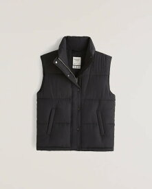 【5/16迄！買うだけでP5倍+エントリーP10倍】 Abercrombie＆Fitch (アバクロンビー＆フィッチ) パファーベスト (Puffer Vest) レディース (Black) 新品
