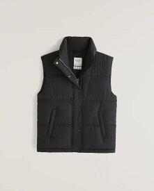 [エントリーでP最大13倍] Abercrombie＆Fitch (アバクロンビー＆フィッチ) パファーベスト (Puffer Vest) レディース (Black) 新品