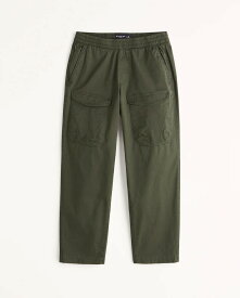Abercrombie＆Fitch (アバクロンビー＆フィッチ) リラックスクロップ ユーティリティーツイルパンツ (Relaxed Crop Utility Twill Pants) メンズ (Olive Green) 新品