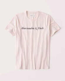Abercrombie＆Fitch 正規品 (アバクロンビー＆フィッチ) ロゴプリント 半袖Tシャツ (Short-Sleeve Print Logo Tee) メンズ (Light Pink) 新品