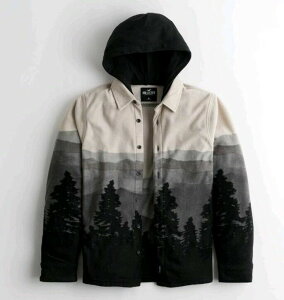 �yP10�{!!�v�G���g���[�zHOLLISTER Co. (�z���X�^�[) �t�[�h �V���c �v�����g �iLIGHT WEIGHT HOODED SHIR�j�����Y (Tan Print) �V�i
