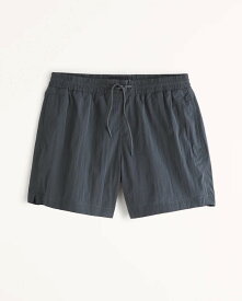 Abercrombie＆Fitch (アバクロンビー＆フィッチ) ライナー付 リラックス プルオン シャイン スイムトランクス 水陸両用 ショーツ ショートパンツ 水着 (Relaxed Pull-On Shine Swim Trunks) メンズ (Dark Teal) 新品 (5inch)