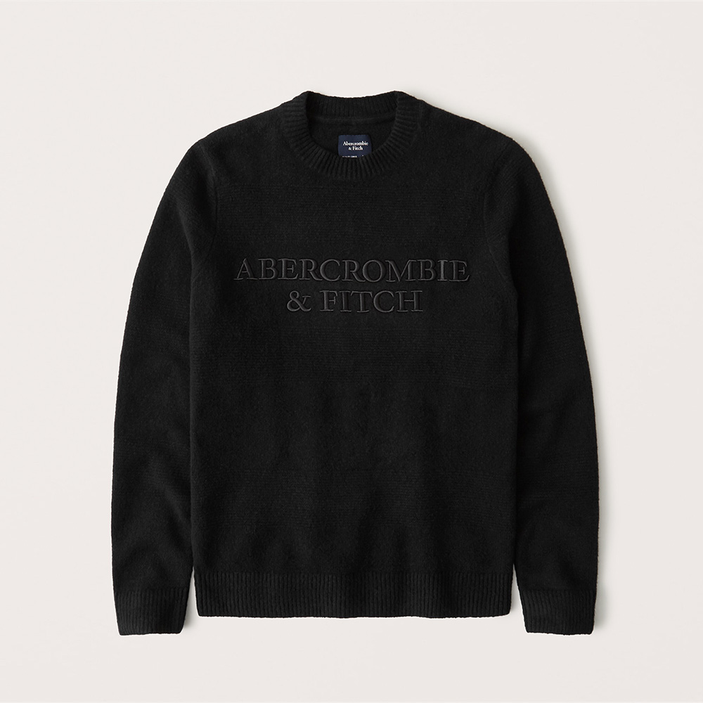 Abercrombie＆Fitch (アバクロンビー＆フィッチ)ロゴ クルーネックセーター (ニット) (Embroidered Logo Crew  Sweater) メンズ (Black) 新品 | ＴＡＧ-楽天市場店
