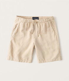 Abercrombie＆Fitch (アバクロンビー＆フィッチ) リネンブレンド ショートパンツ (Linen-Blend Pull-On Shorts) メンズ (Light Khaki) 新品 (7inch)