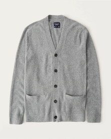[4/16 全商品ポイント10倍］Abercrombie＆Fitch (アバクロンビー＆フィッチ) ファジー カーディガン (Fuzzy Cardigan Sweater) メンズ (Grey) 新品