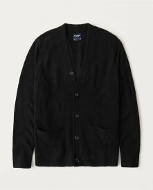 Abercrombie＆Fitch (アバクロンビー＆フィッチ) ファジー カーディガン (Fuzzy Cardigan Sweater) メンズ (Black) 新品
